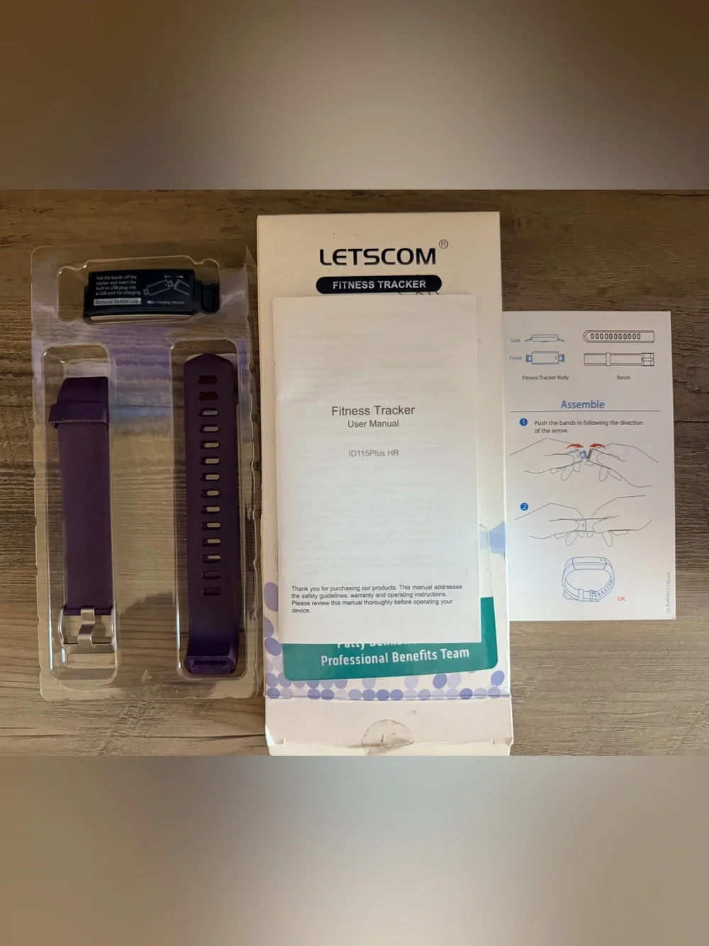 Purple Fitness Tracker Band with Tracker Module